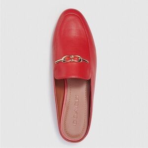 Coach Sienna Red Leather Slides Sz 8.5